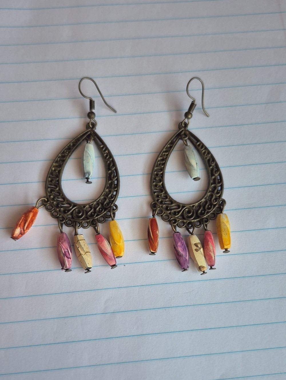 Bohemian Multicolor Teardrop Dangle Earrings
